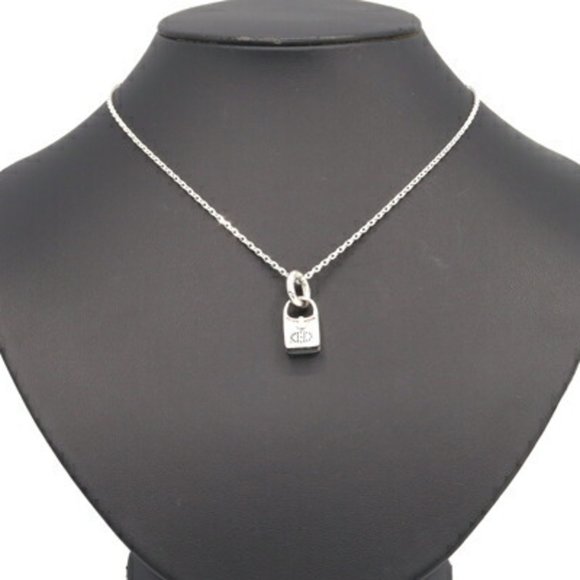 HERMES Sterling Silver 925 Necklace Evelyn Amulet Pendant Choker 25mm - Picture 7 of 7
